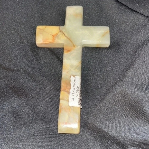 Brown colored onyx cross, 5” - Picture 2 of 2